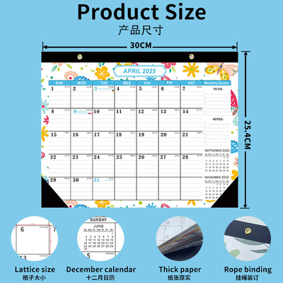 12 Photos Calendrier murale personnalisé en forme de rectangle pour la promotion de thèmes de vacances / saisonniers