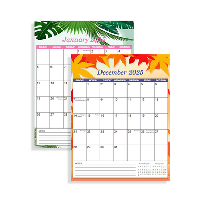 Calendriers de bureau personnalisés de marque commerciale 12 x 12 pouces Fin du mois Décembre Conception personnalisée et personnalisée pour votre entreprise