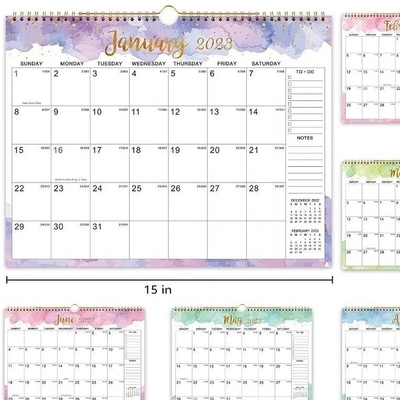 Impression de calendrier personnalisé avec papier brillant Ajouter des dates et des événements personnalisés