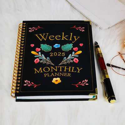 Carnet de bord à couverture rigide en spirale artistique avec couleur personnalisée haute durabilité