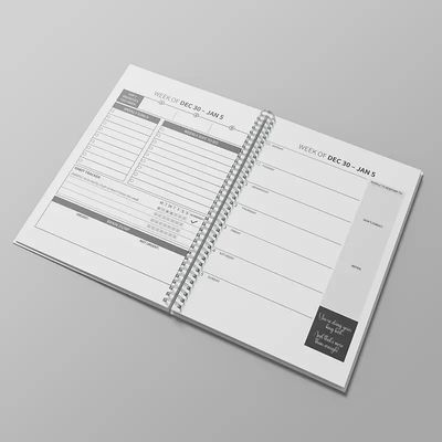 Option de personnalisation de cahier en couverture en spirale standard