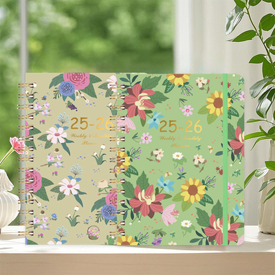 Cahier à spirale personnalisé à couverture rigide A5 ligné pointillé gaufré