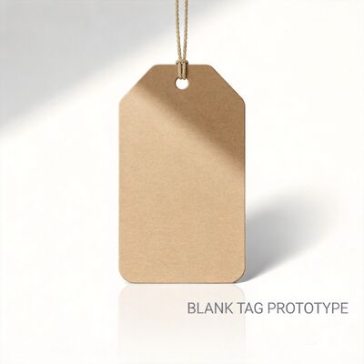 Customizable Custom Hang Tag Crafted from Cardstock Featuring Standard Hole Punch or Custom Hole Placement Suitable for Apparel Tags