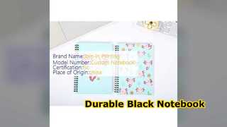 Carnet à spirale noir Notes de croquis à couverture rigide durable