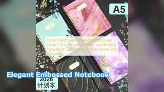 Carnet à spirales à couverture rigide élégant en relief