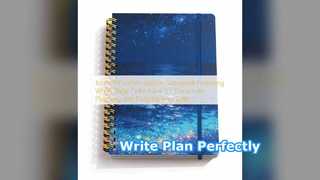 Carnet à spirales noir, planificateur de journal à couverture rigide